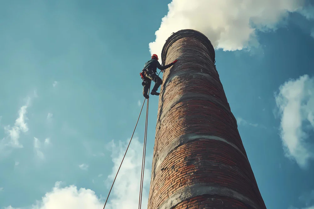 Baca temizleyen endüstriyel dağcı